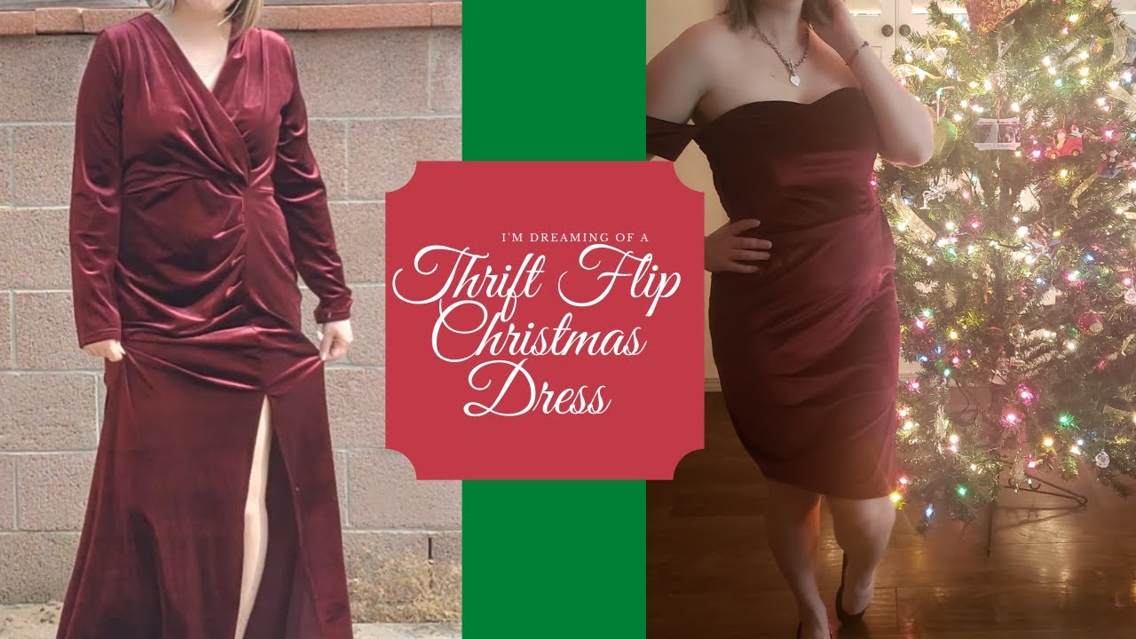 Christmas dress  Thrift Flip-  