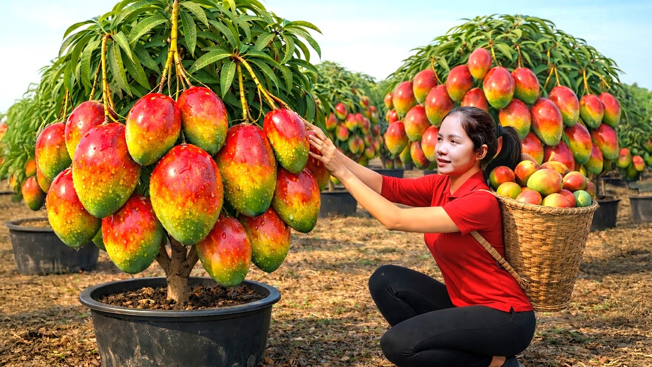 REWIND TIMELAPSE - Harvesting Tons of Gaint Israel Mangoes  in Amazon Rainforest GoTo Market Sell