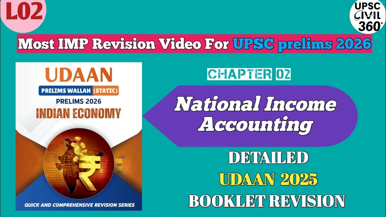 L02: National Income Accounting - Economics Revision Series UPSC Prelims 2026 | PW Udaan Magazine