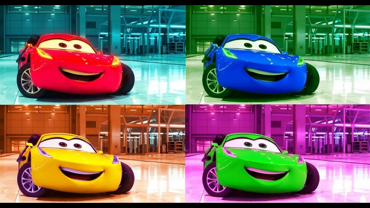 Lightning McQueen 🆚 Neon Color Cars 🆚 Coffin Dance Song