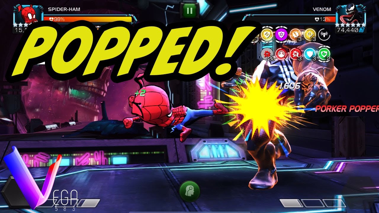Spider-Ham Destroys Variant 7 Venom - Arachnid Action - Marvel Contest of Champions MCoC Spam V7