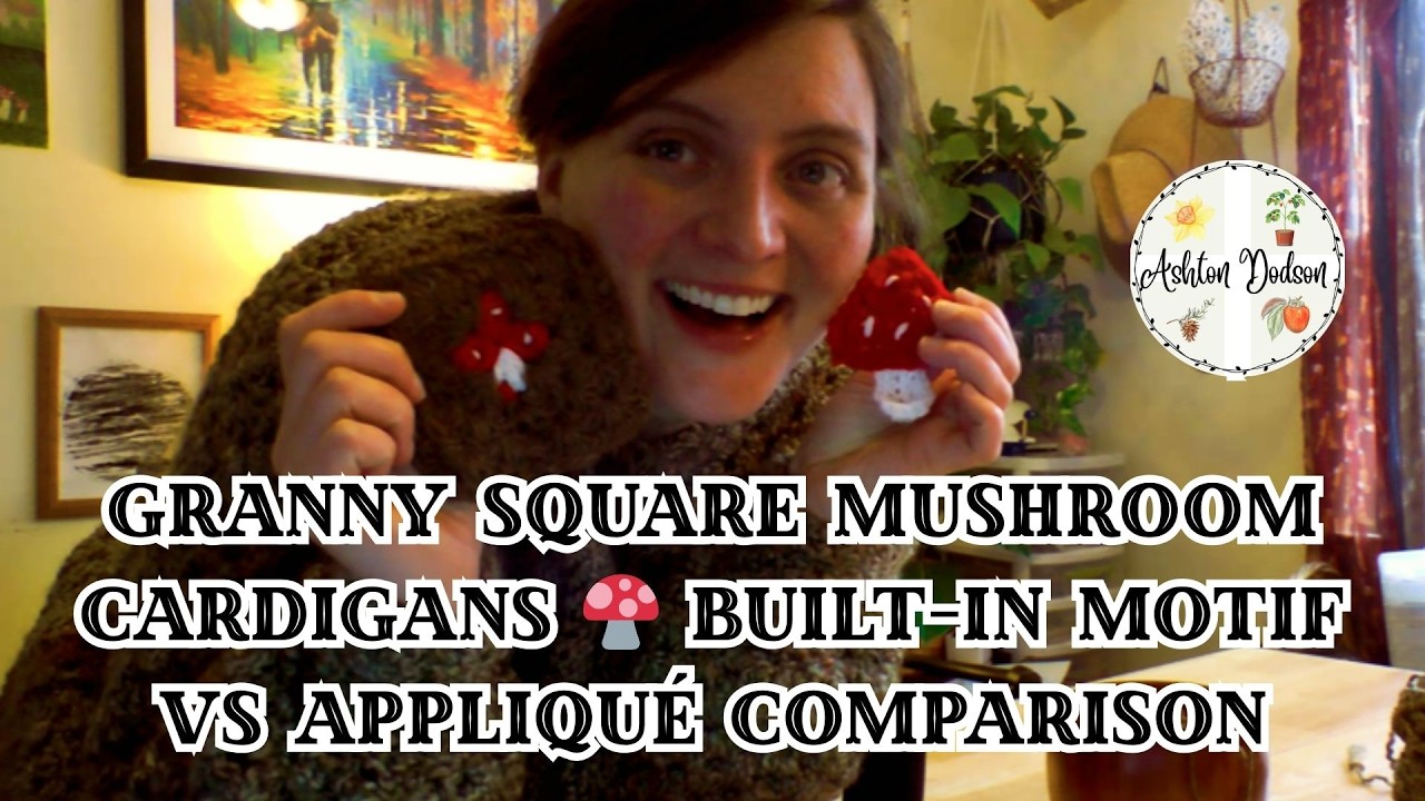 Two Ways to Add Mushrooms to Crochet Cardigans 🧶 Design Breakdown