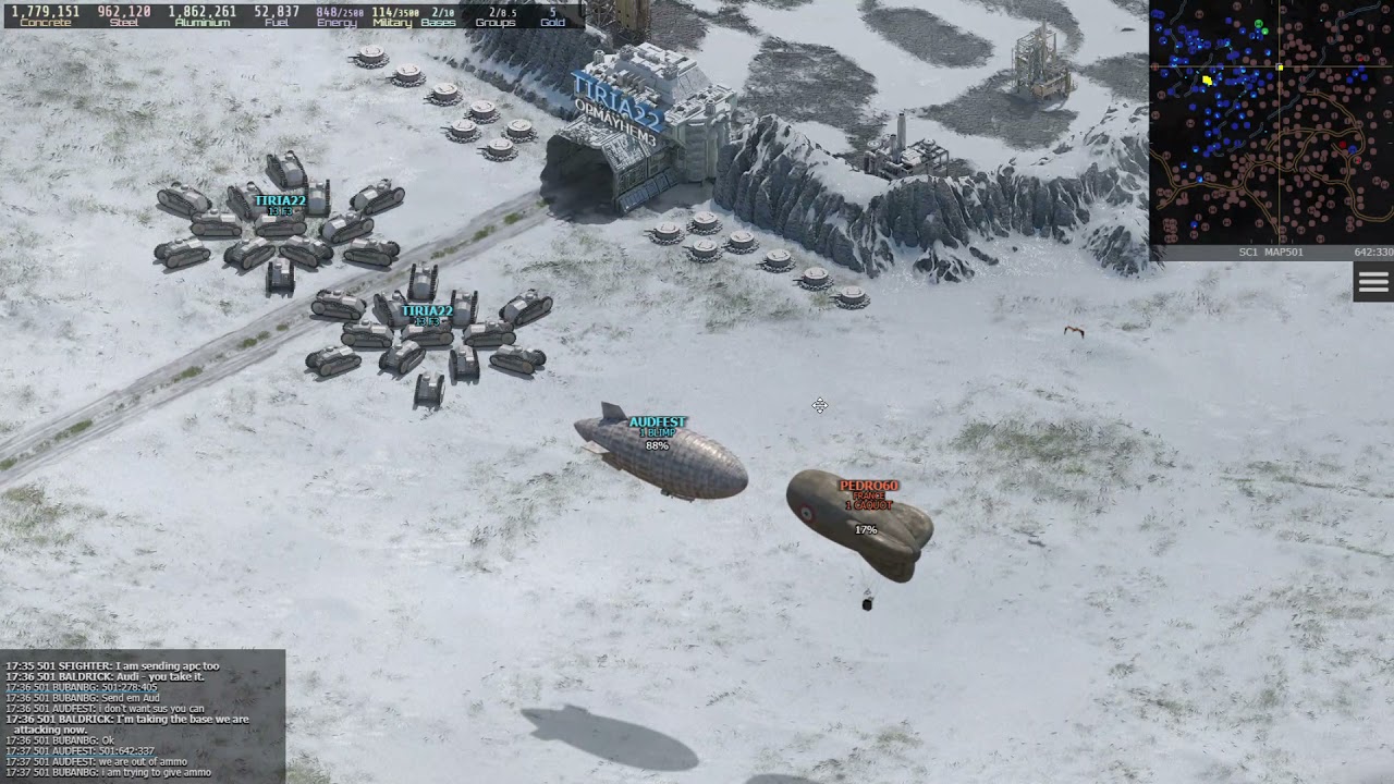 Strategy combat attack on a base with a lot of level 2 flaks