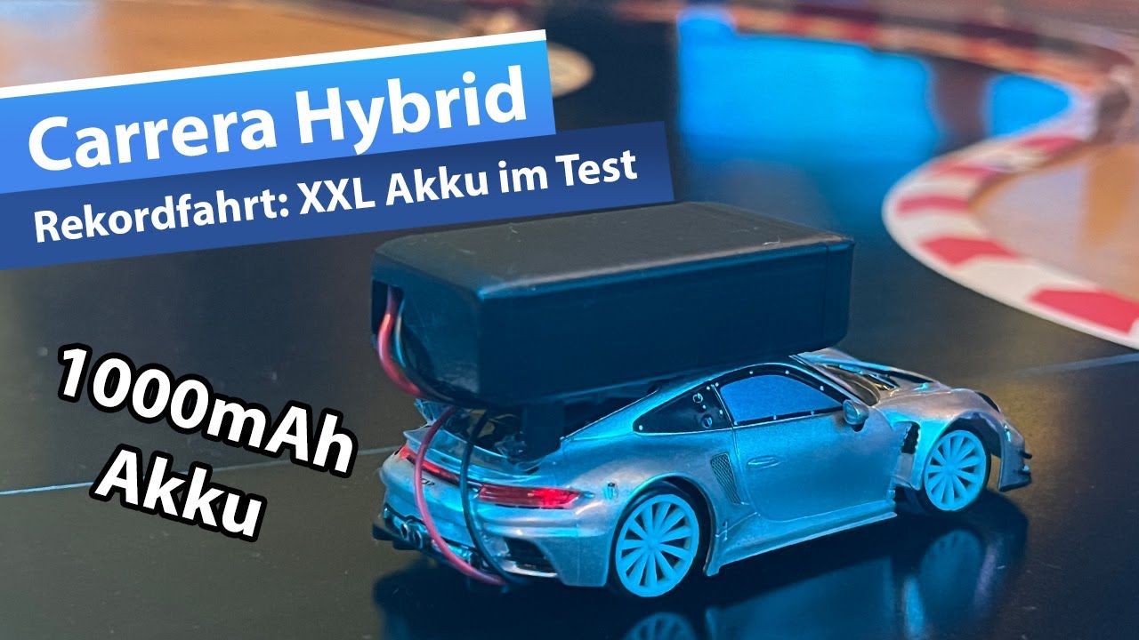 Carrera Hybrid: Rekordfahrt mit 1000mAh! Wie lange bin ich gefahren? Der 