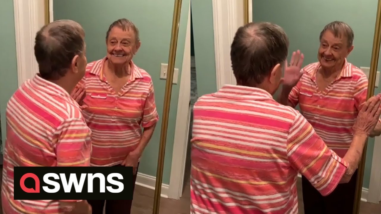 Sobering moment lady with Alzheimer's has a conversation with herself in the mirror | SWNS