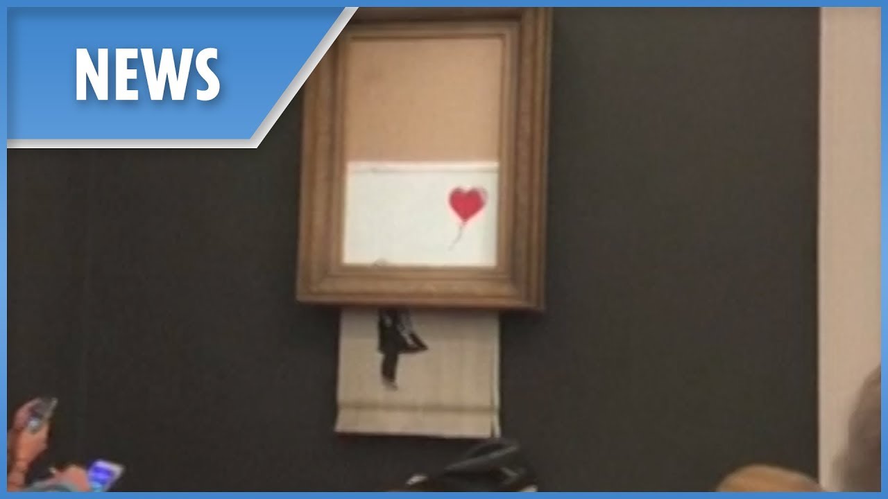 Iconic Banksy painting Girl With Balloon self-destructed in a secret shredder