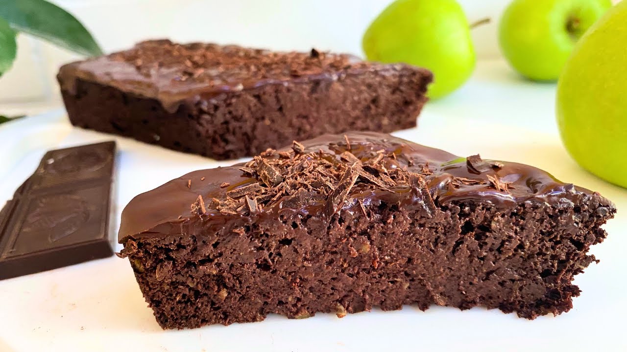 Брауні з Яблук без Глютену та Цукру: дуже смачний та шоколадний, без духовки!
