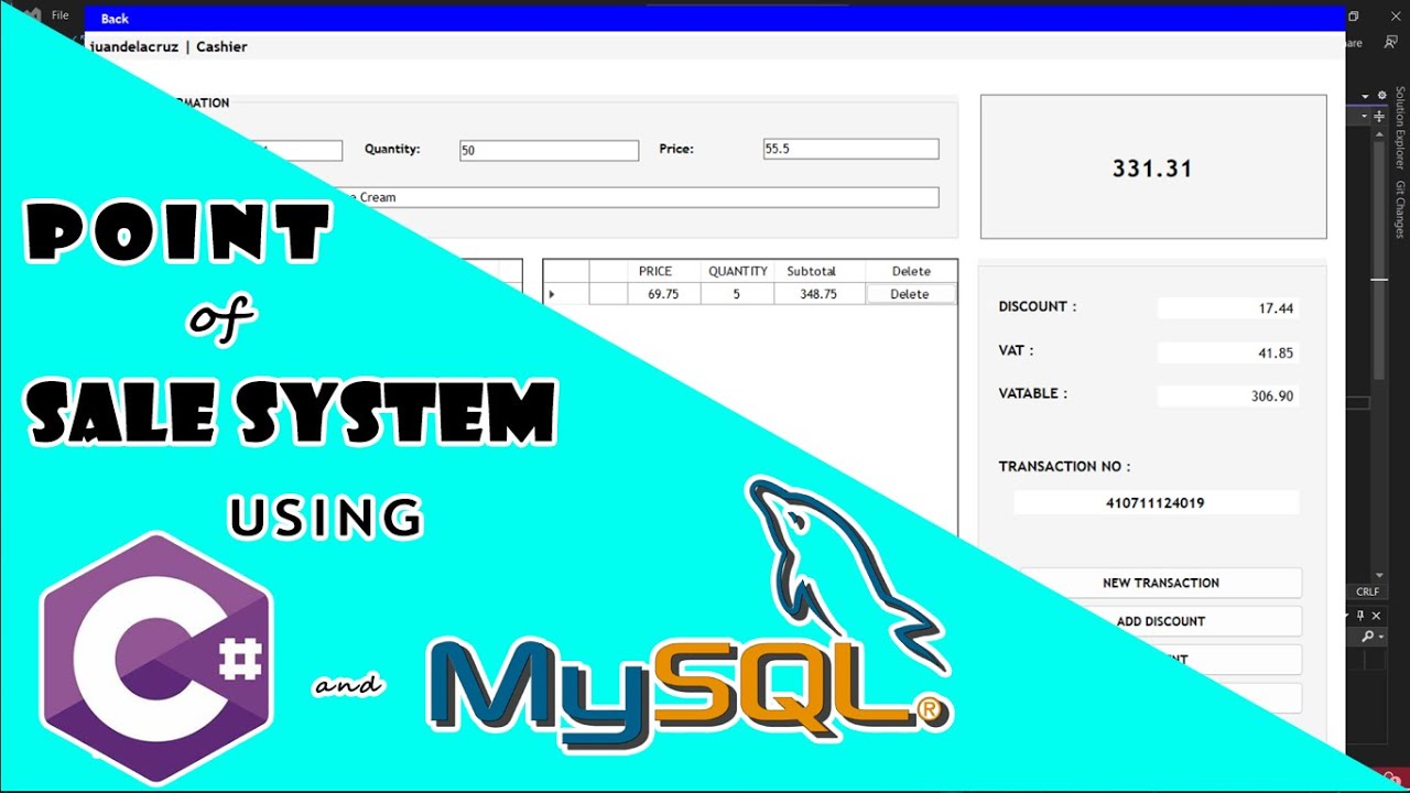 Point of Sale (POS) System using C# and MySQL