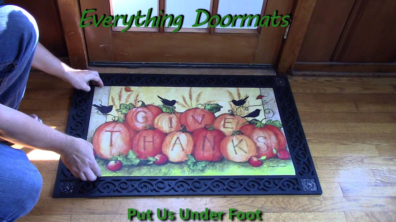 Give Thanks Scarecrow MatMates Insert Doormat - 18 x 30