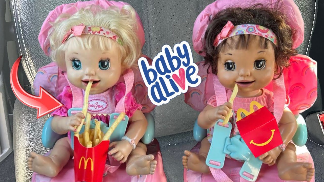 BABY ALIVE dolls go on a outing 🛒 shopping and McDonald&rsquo;s 🍔