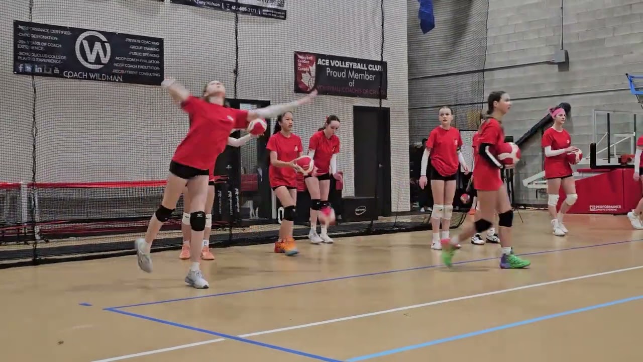 Ace Volleyball U - 13 Black First Attack warm up 