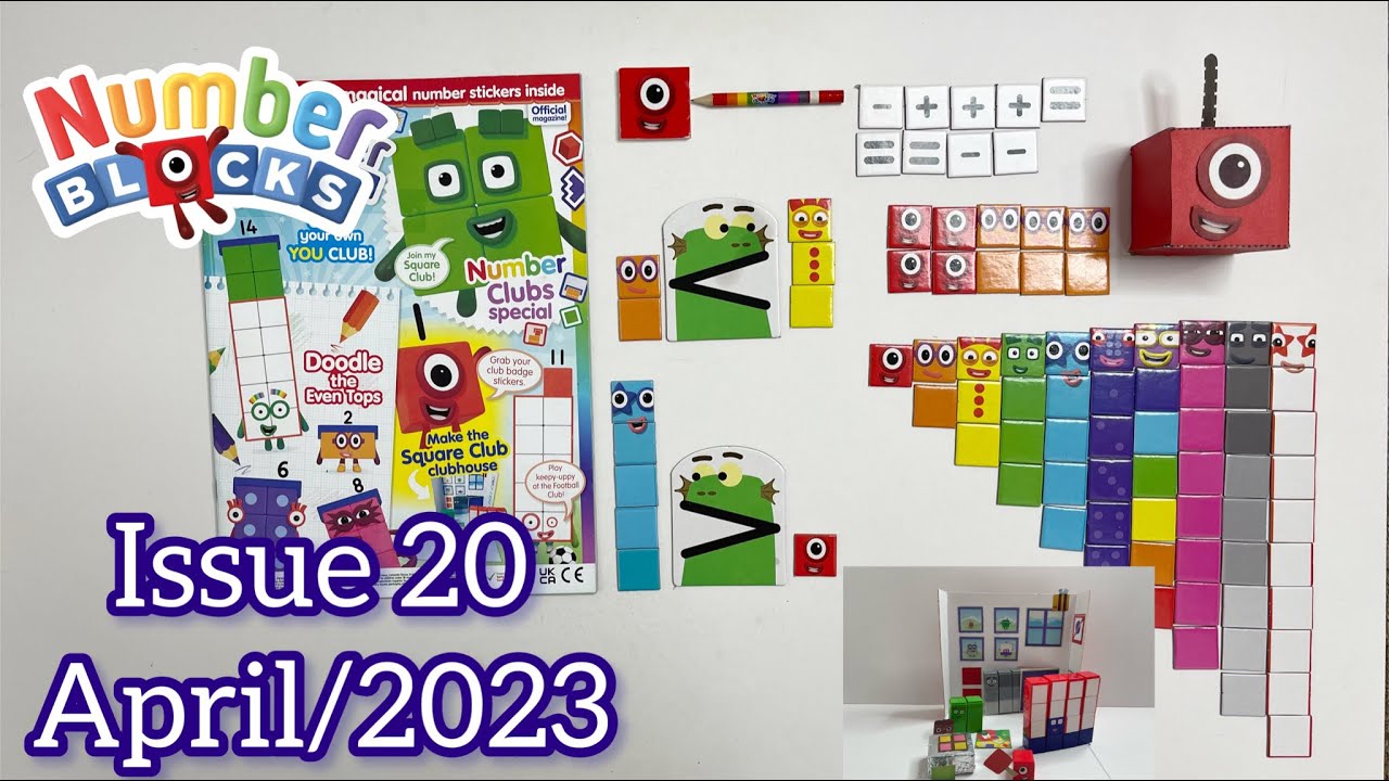 Numberblocks magazine, issue 20, April/2023 with Blozilla’s Monater Maths puzzles 🧩👾