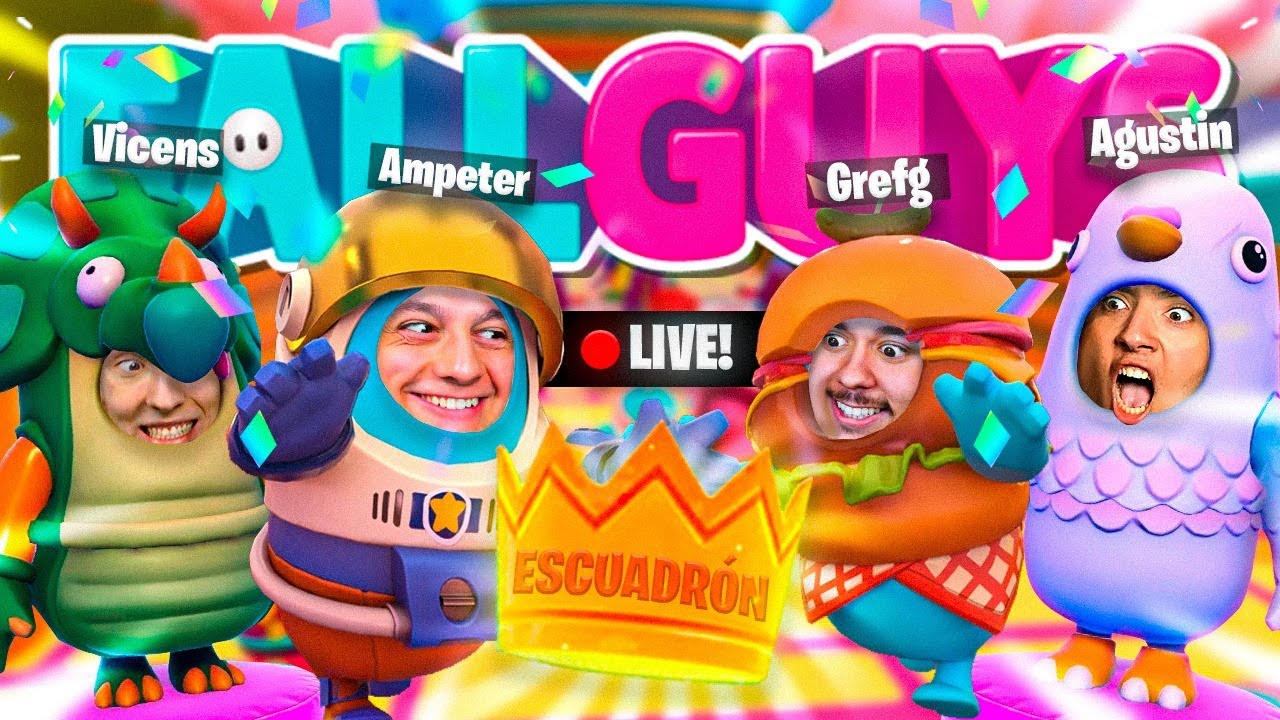 EL ESCUADRÓN SALCHICHÓN JUEGA FALL GUYS | Ampeterby7