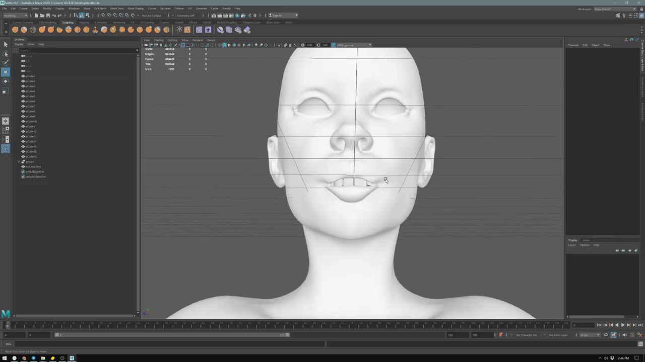 59 OUniverse  | Making Human Teeth #2 (Maya)