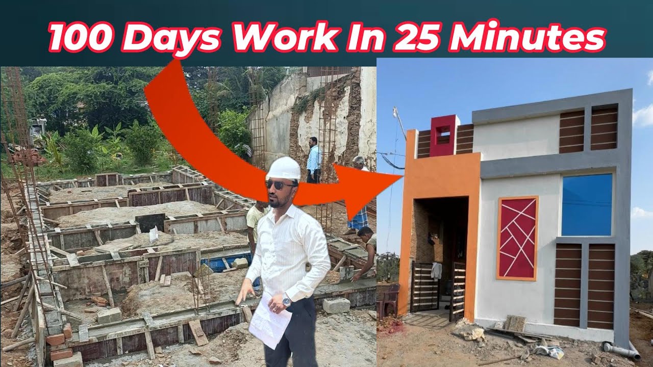 100  Days  Work In  25 Minutes - Step By Step Complete House Construction Video #construction