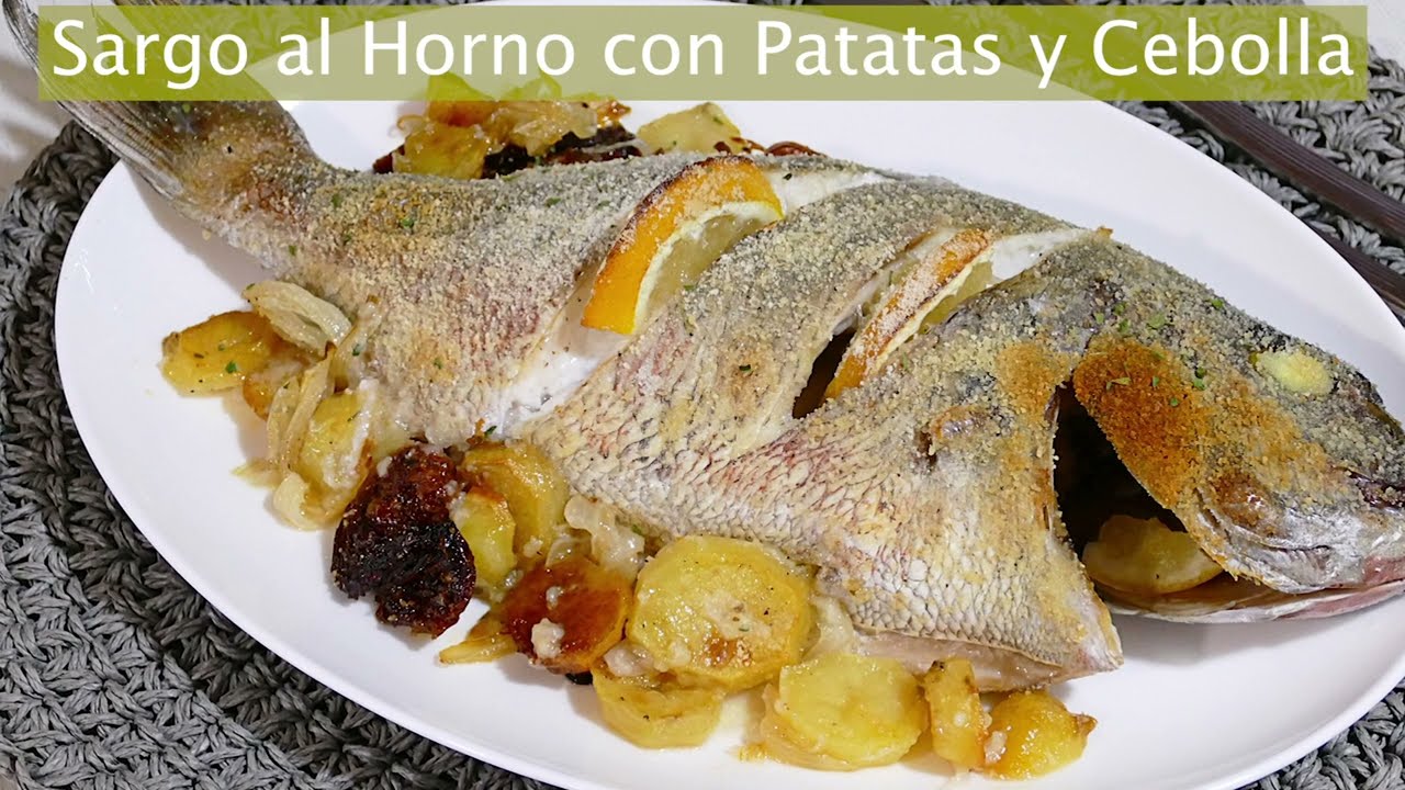 🐠 SARGO al Horno con Patatas y Cebolla 🧅 🥔