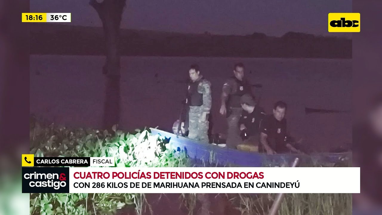 Cuatro policías sorprendidos con 287 kilos de marihuana en Canindeyú: ¿hay un quinto involucrado?