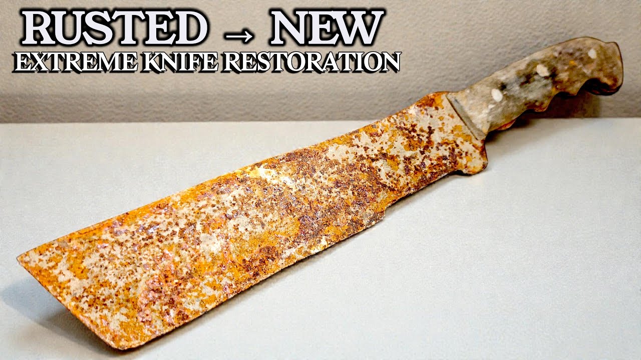 Restoring a Completely Rusty Knife Using Only Hand Tools | Knife Restoration ASMR
