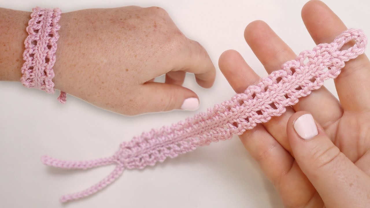 How to Crochet a Lacy Bracelet Easy Tutorial For Beginners