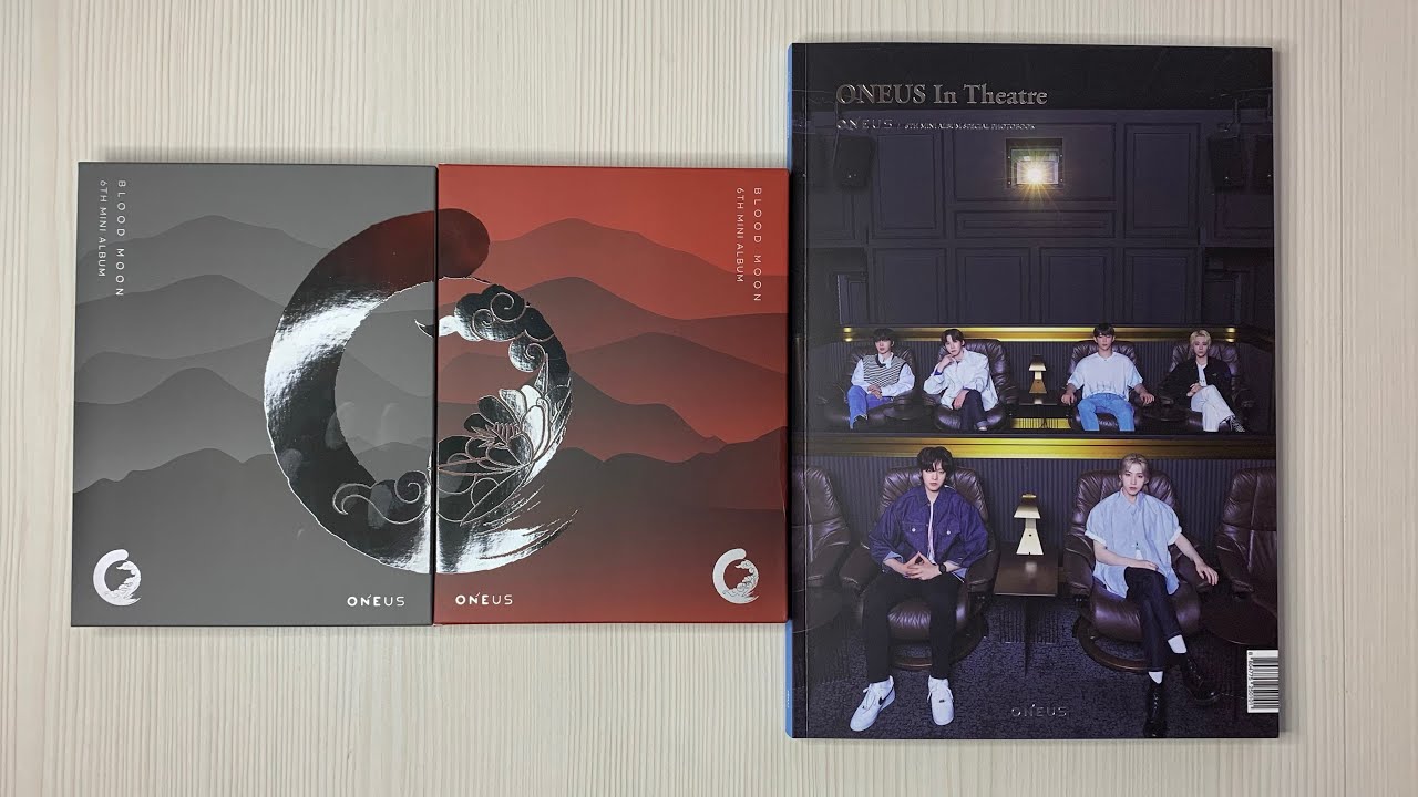Распаковка альбома ONEUS/Unboxing album ONEUS BLOOD MOON (6th Mini Album)(Grey,Blood & Theatre ver.)