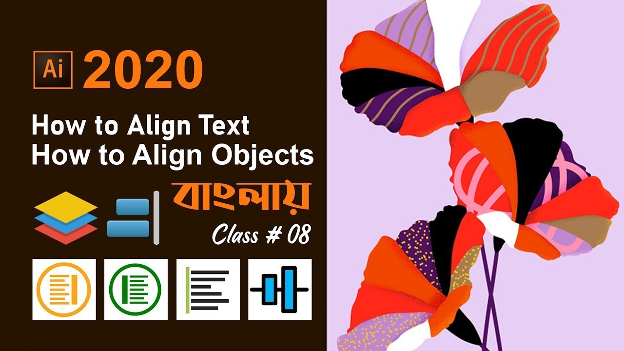 How to Align Text | How to Align Objects | Adobe Illustrator CC 2020_Graphic Design_Class # 08