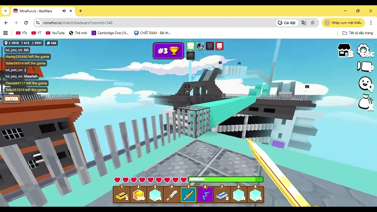 MineFun io speedrun bedwar