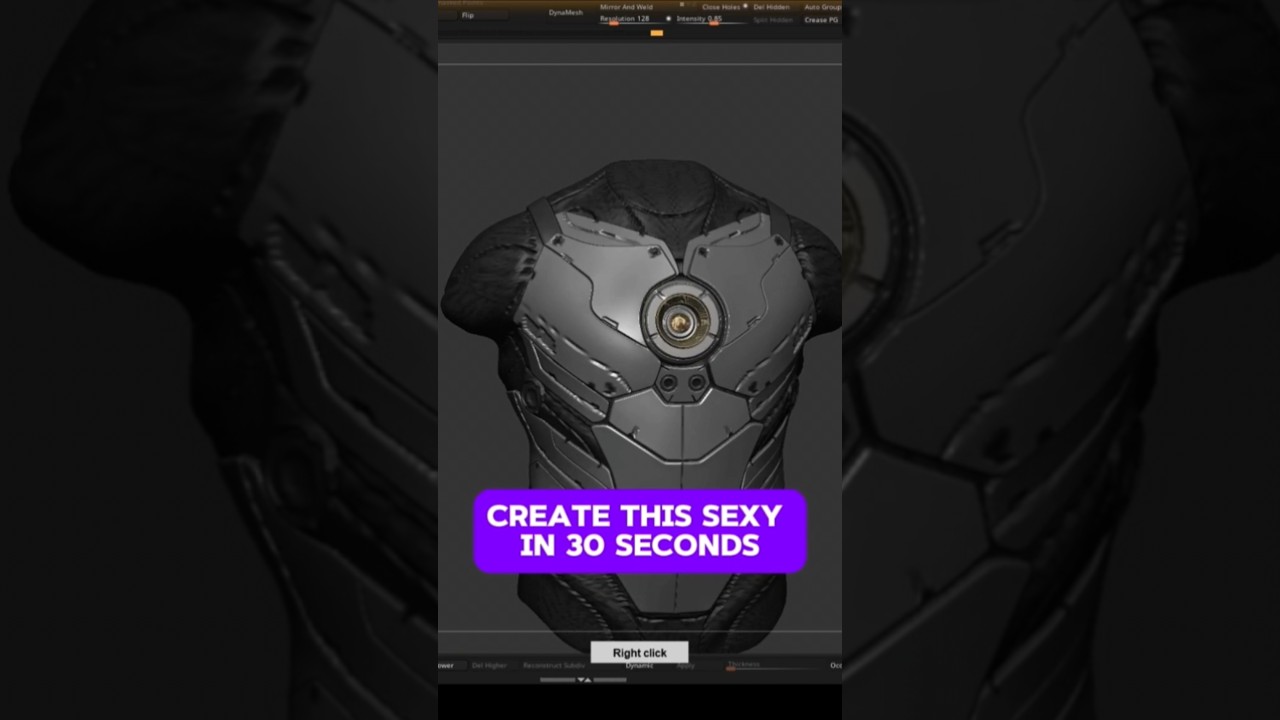 КАК ЛЕПИТЬ ТВЕРДУЮ ПОВЕРХНОСТЬ. ПОЛНОЕ ВИДЕО НА КАНАЛЕ #zbrush