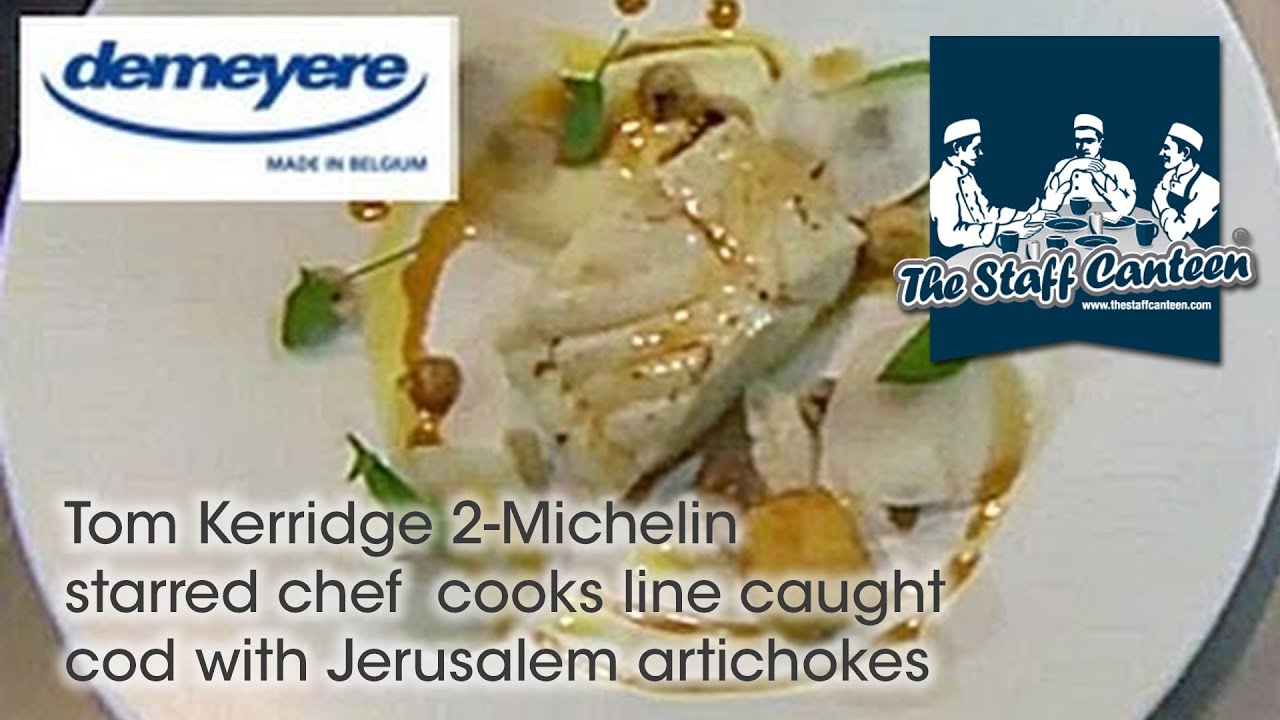 Tom Kerridge 2-Michelin starred chef  cooks line caught cod with Jerusalem artichokes