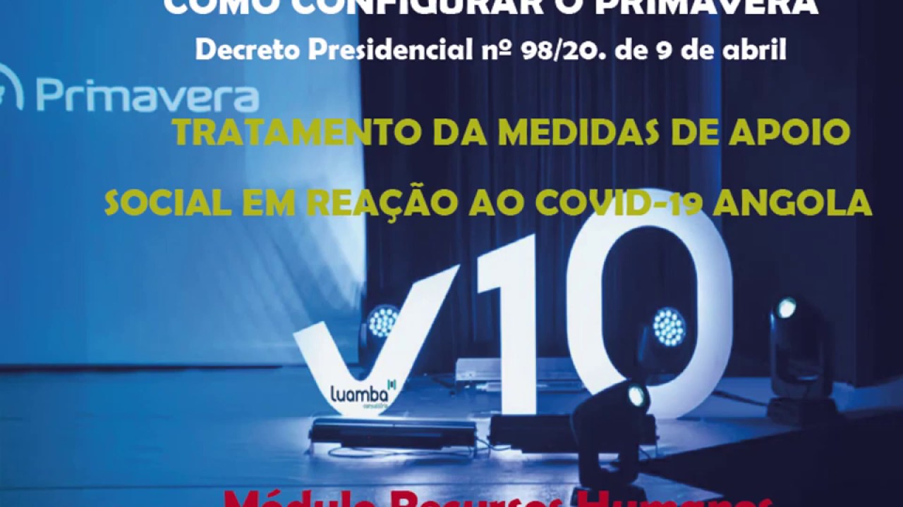 Como configurar o Primavera v9 e v10 para o  Decreto Presidencial nº 98/20 SEGURANCA SOCIAL