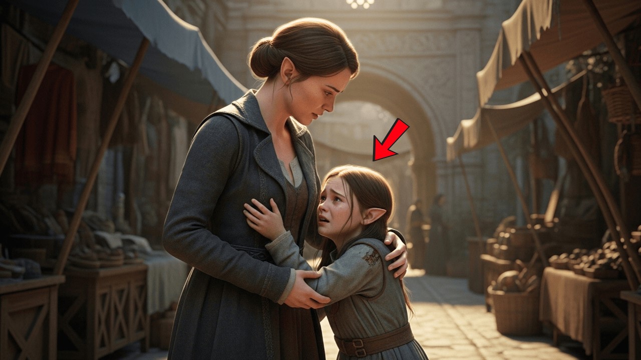 The Elven Child Clung to Her Coat in the Market, Begging for Help — Then She Did It