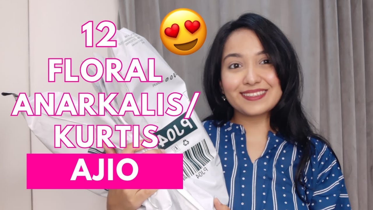 Ajio Floral Anarkali Kurti Tryon Haul 💗 | Isha Vinod Jain