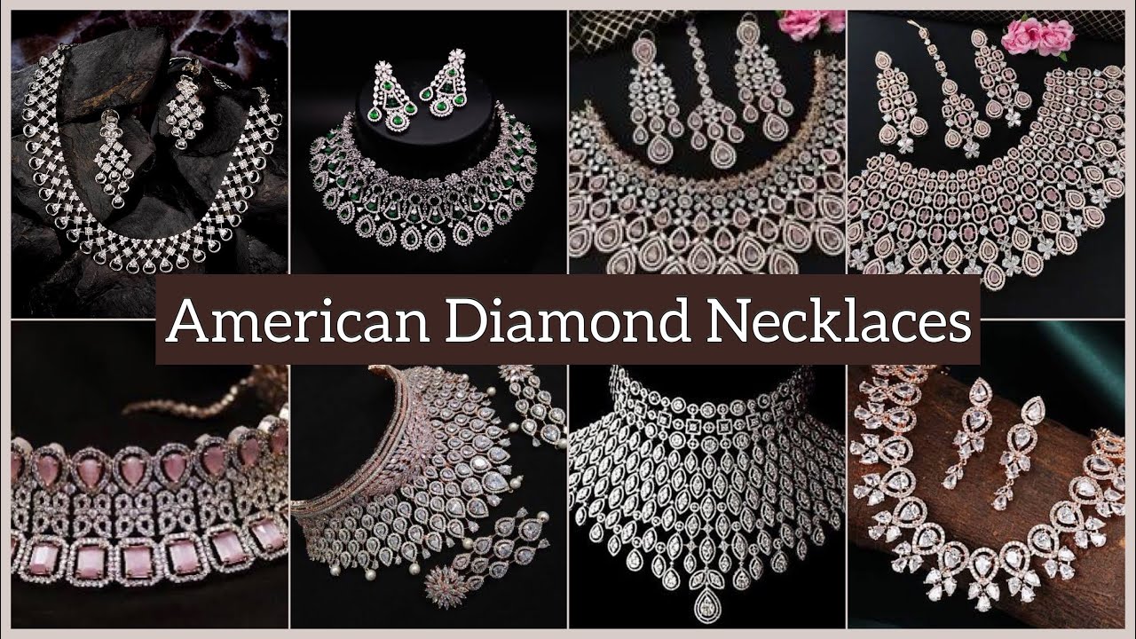 AD Necklace, Choker Sets ₹100/- | American Diamond Jewellery Wholesale Jewelry|@manishaaggarwal8903