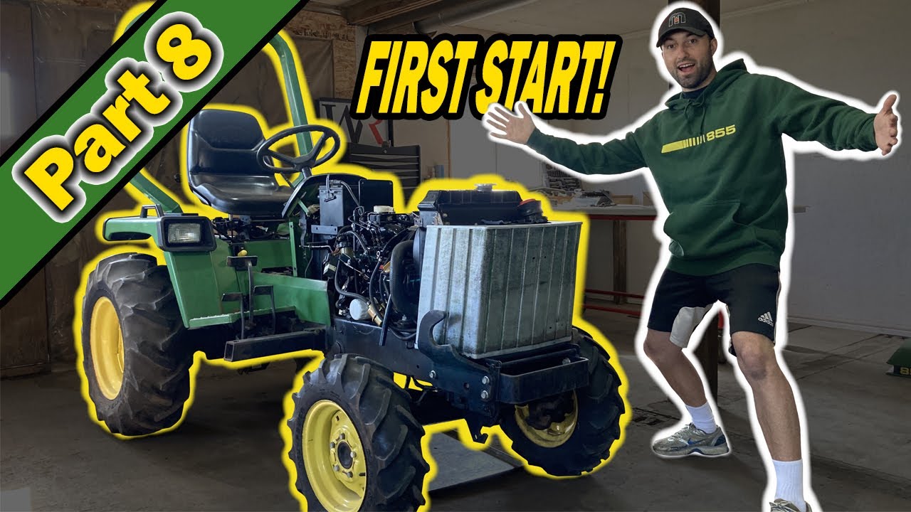 John Deere 855 First Start After Engine Rebuild!