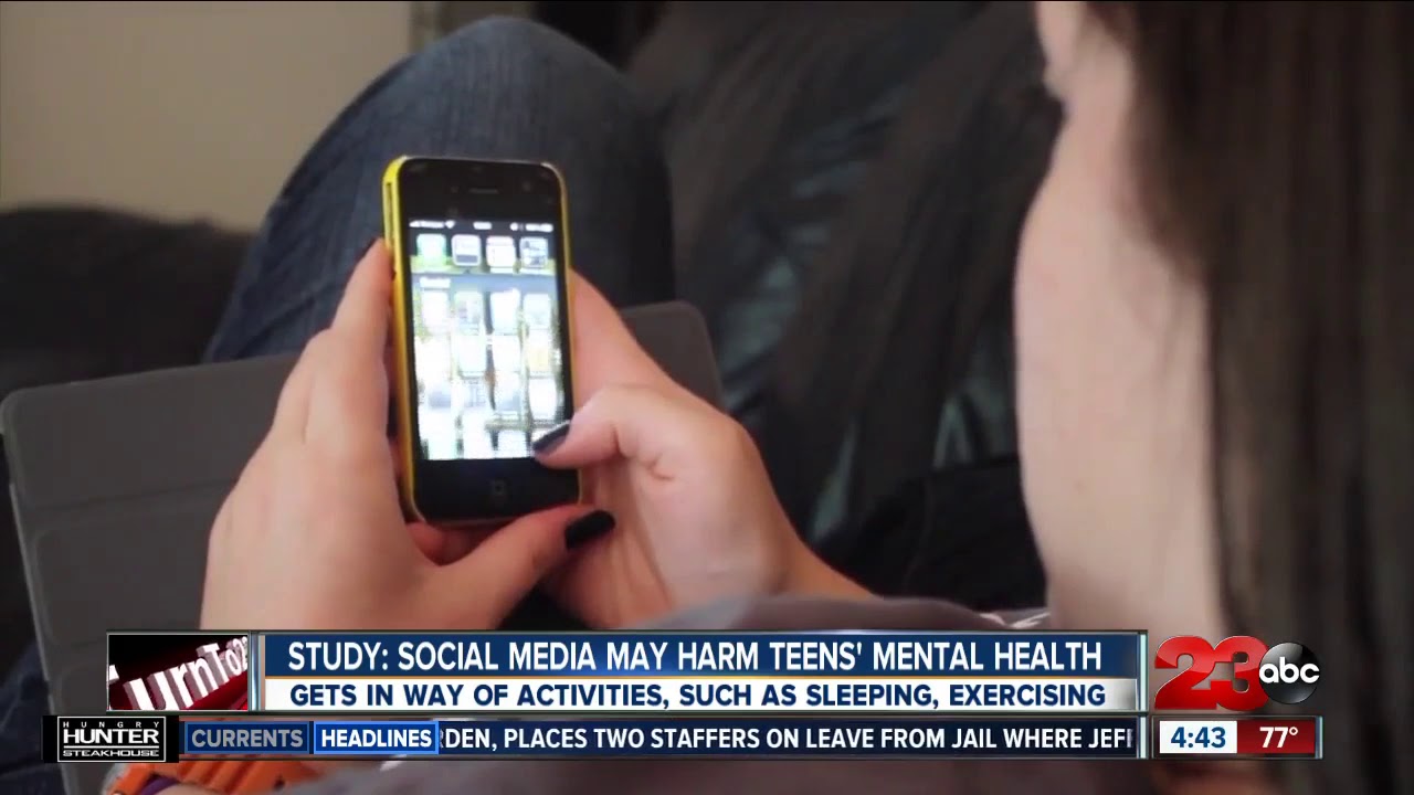 Social media may harm teenagers' mental health by increasing exposure to bullying, reducing sleep