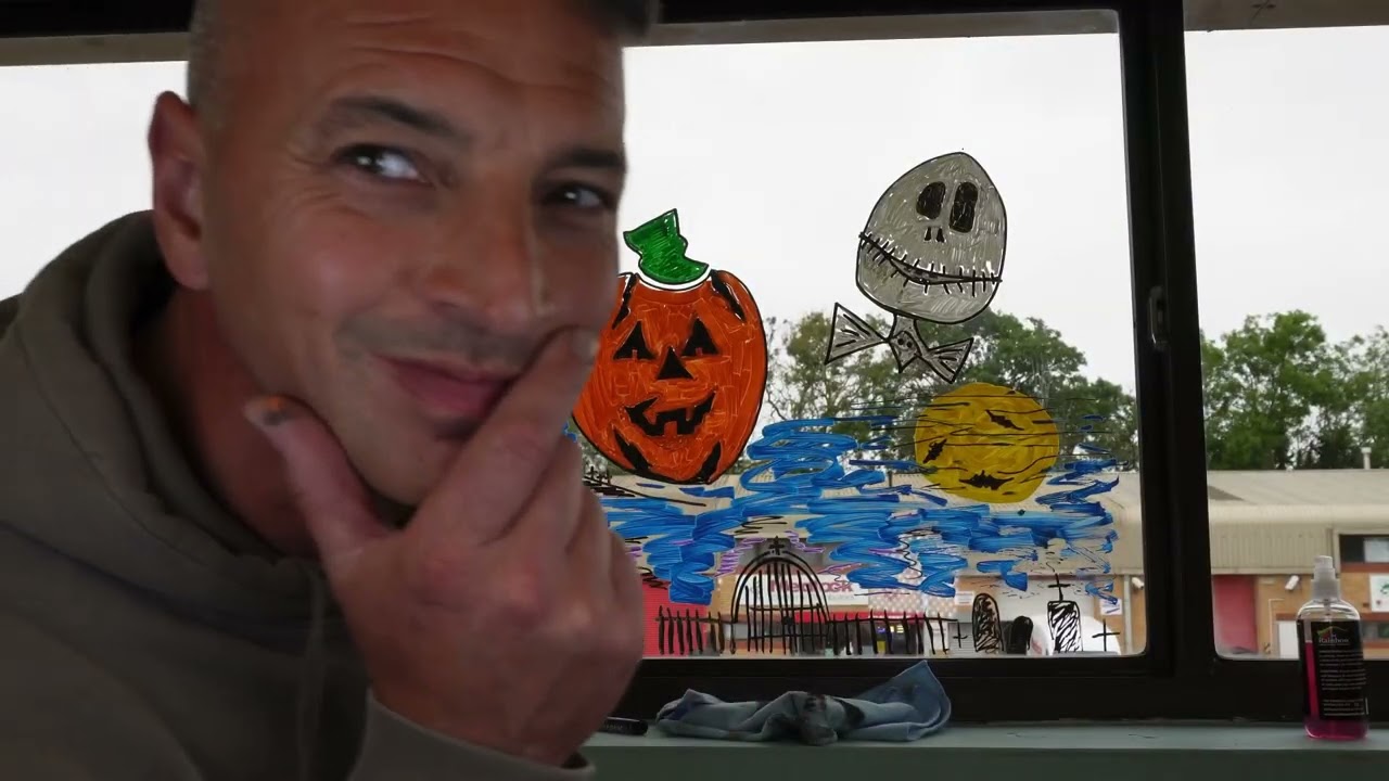 Halloween With Rainbow Chalk Marker Pens