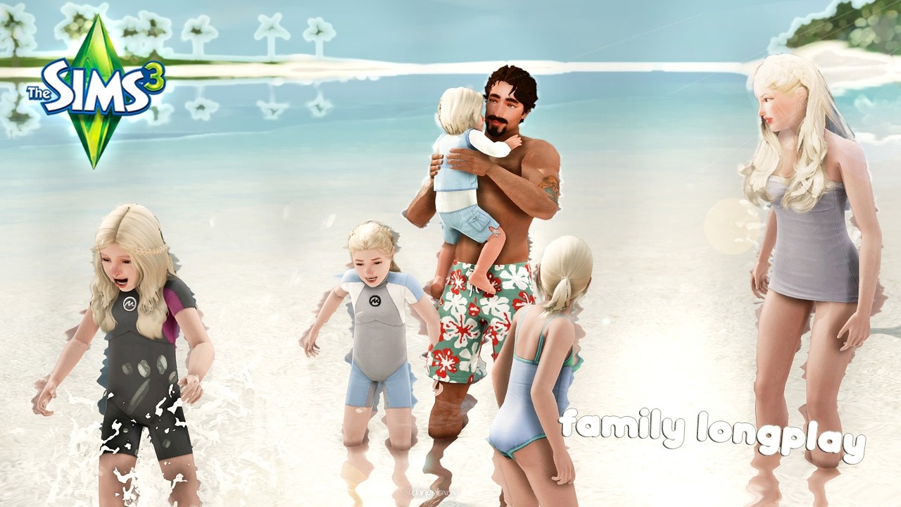 chill family longplay in sunlit tides 🐬| the sims 3