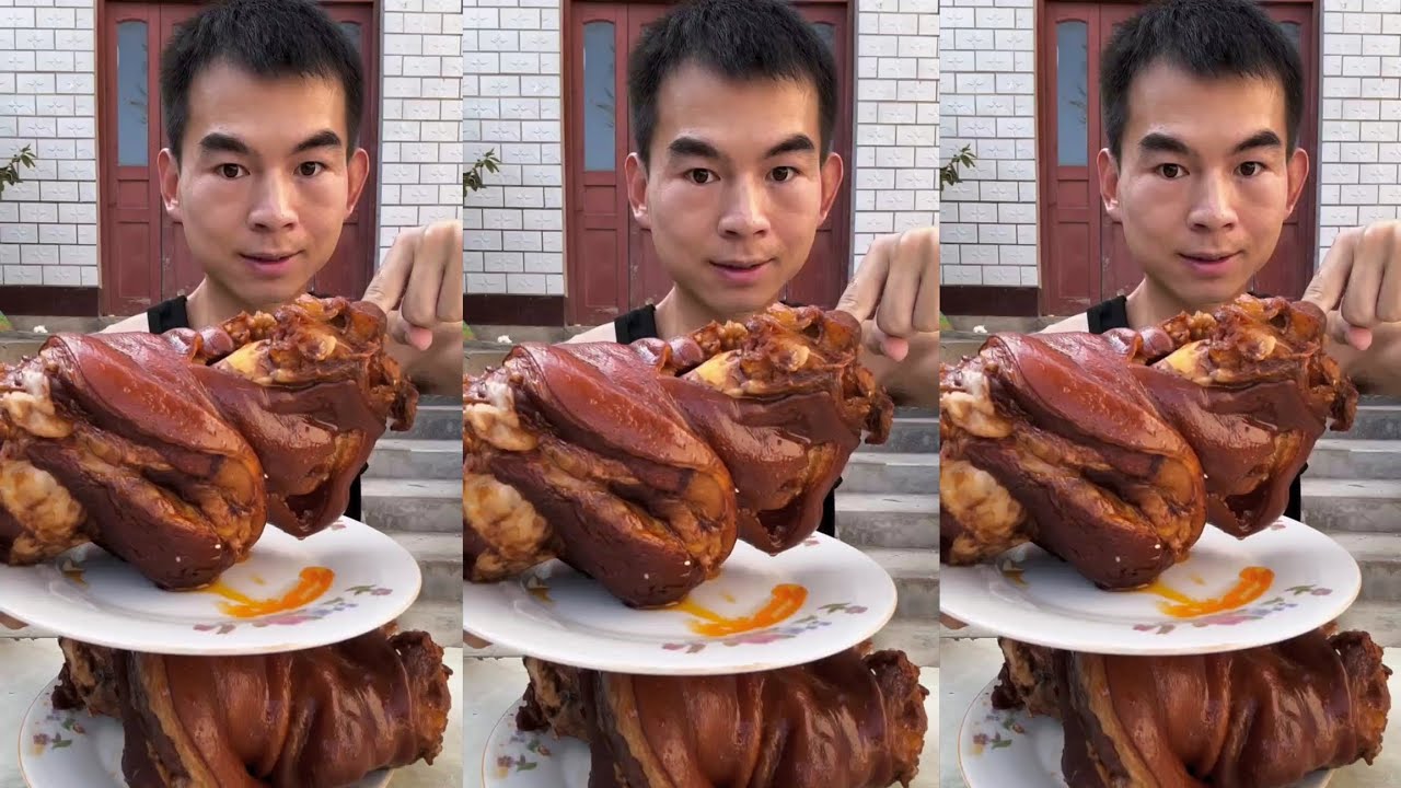 Yummy #72 : Eat roll belly braised pork belly 😋😋 #mukbang #food #porkbelly #eatingshow