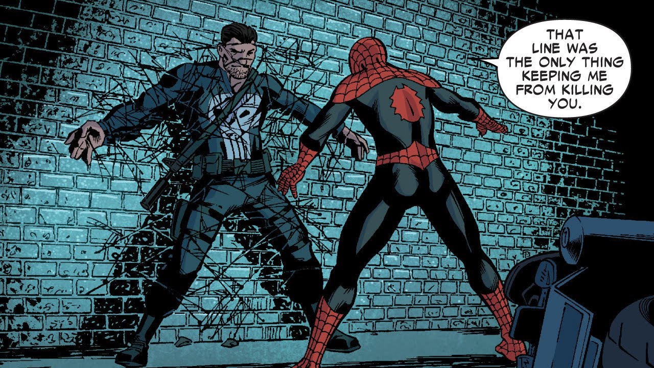 Superior Spider-Man shows the Punisher how strong he is