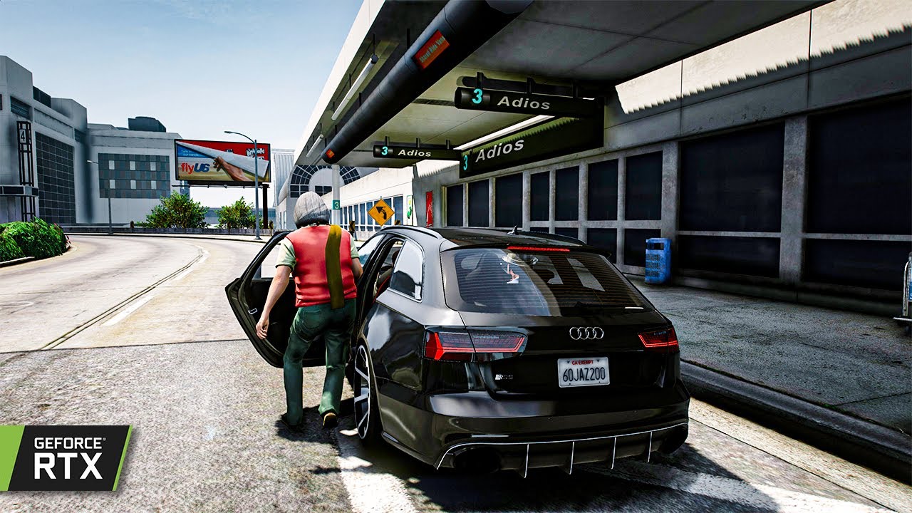 GTA V VIDA DE UBER IMERSÃO REALISTA TRABALHANDO COM AUDI RS6 NO AEROPORTO | GAMEPLAY 4K60 RTX3080Ti
