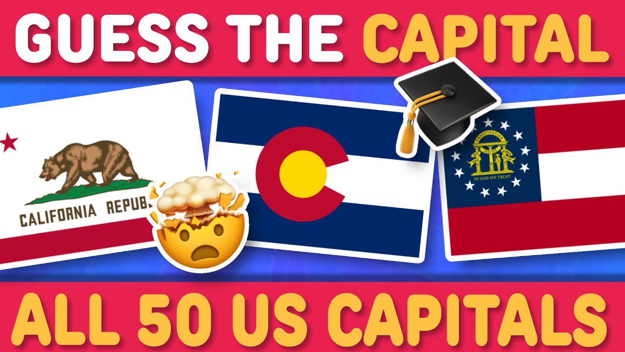 GUESS THE US STATE CAPITAL 🇺🇸 🗽 Do you know ALL 50 capitals? | Geography Quiz