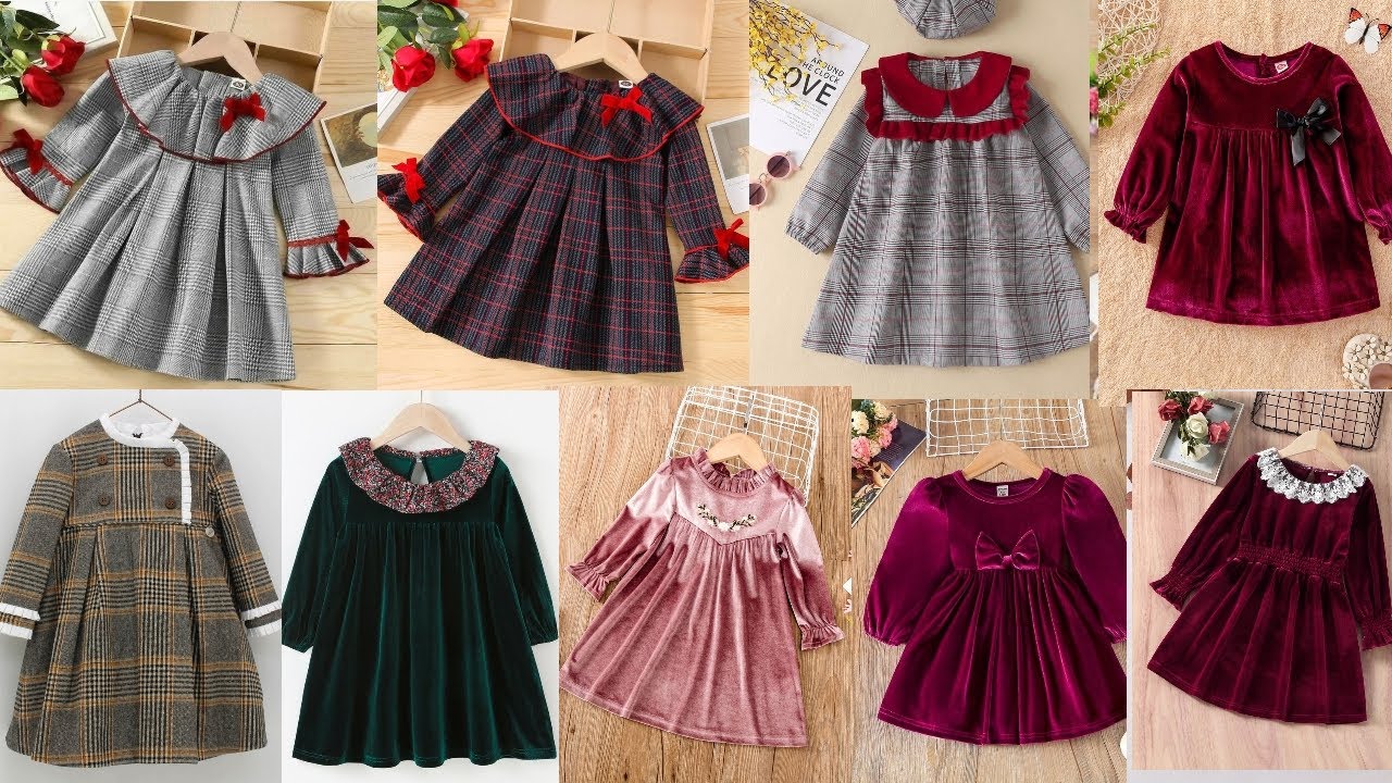 Velvet frock designs for lillte girls/ warm fancy frock designs/ beautiful dresses for little girls