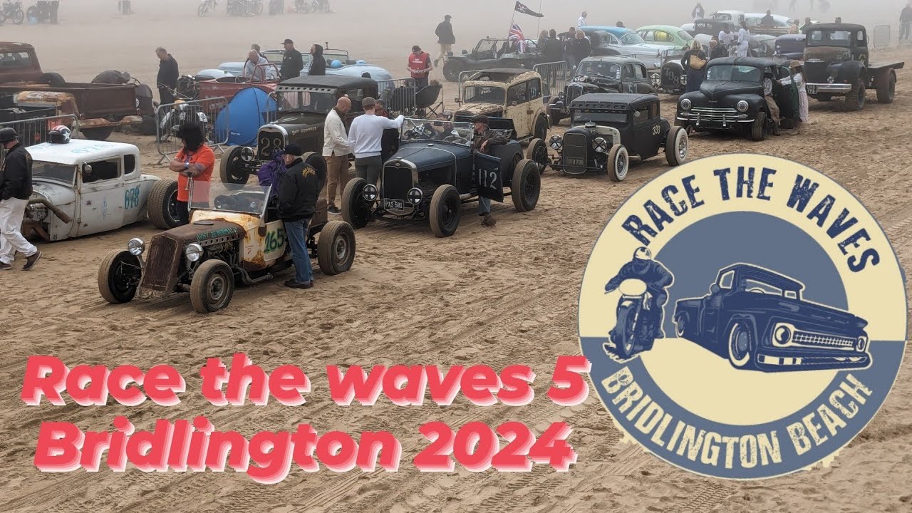 Race The Waves 5, Bridlington 2024, AC Cobra and 63 Chevy C10