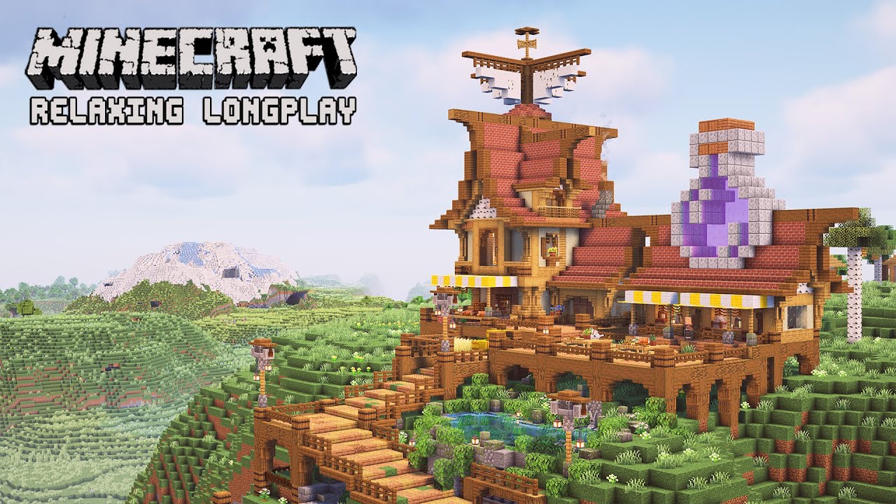 Minecraft Relaxing Longplay | We Built a Mountain House (No Commentary)