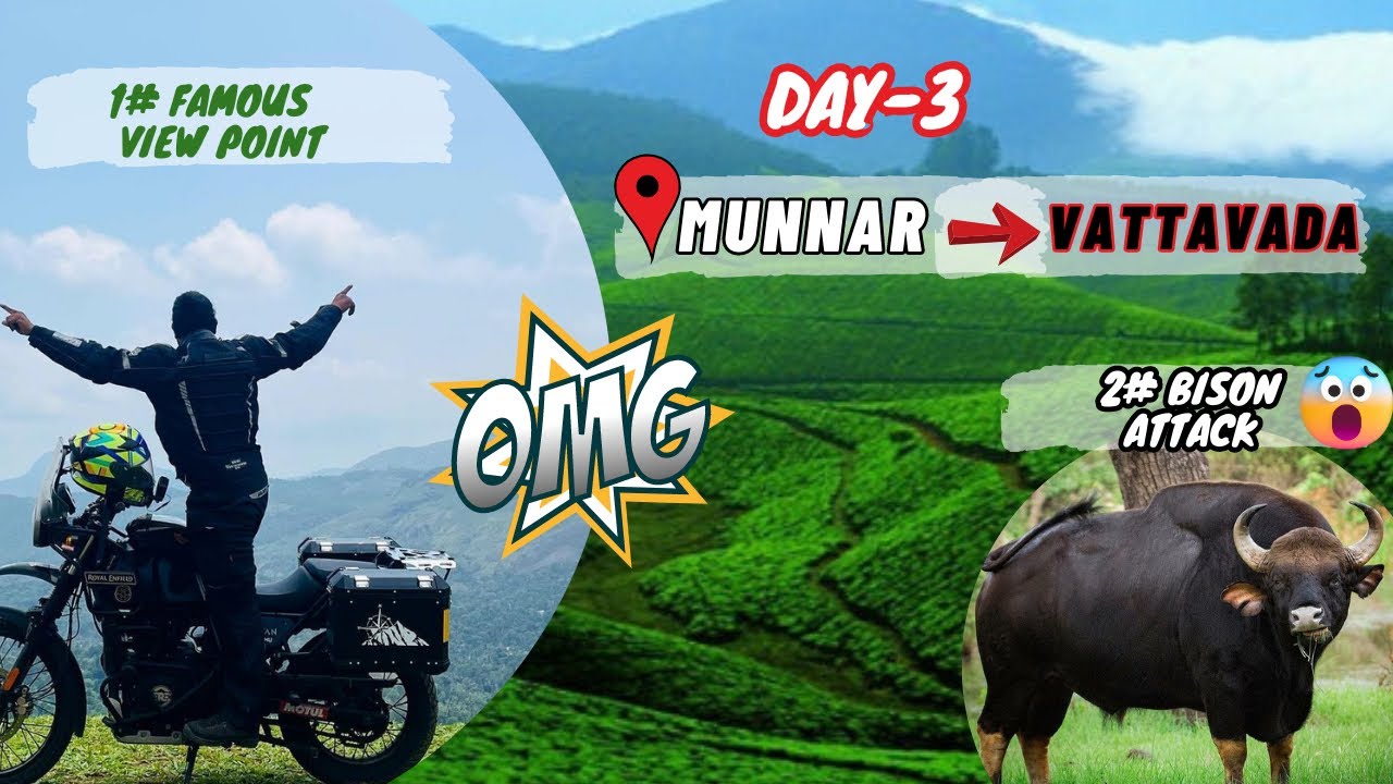 💫🤩Munnar to Vattavada Bike Ride😍I Bison Attcak 🥵 I Vattavada off-Road places I #lkvlogs #munnar