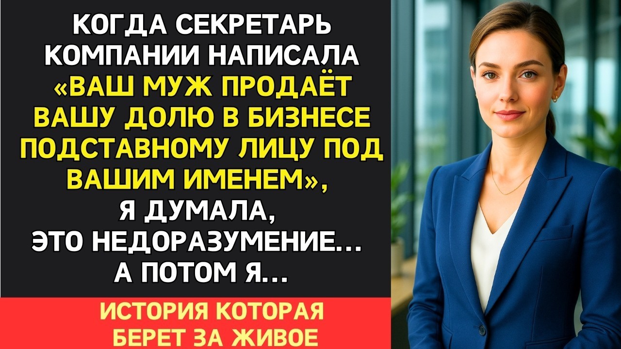 Когда секретарь написала мне «Ваш муж продаёт вашу долю в бизнесе», я думала это ошибка. Но потом я