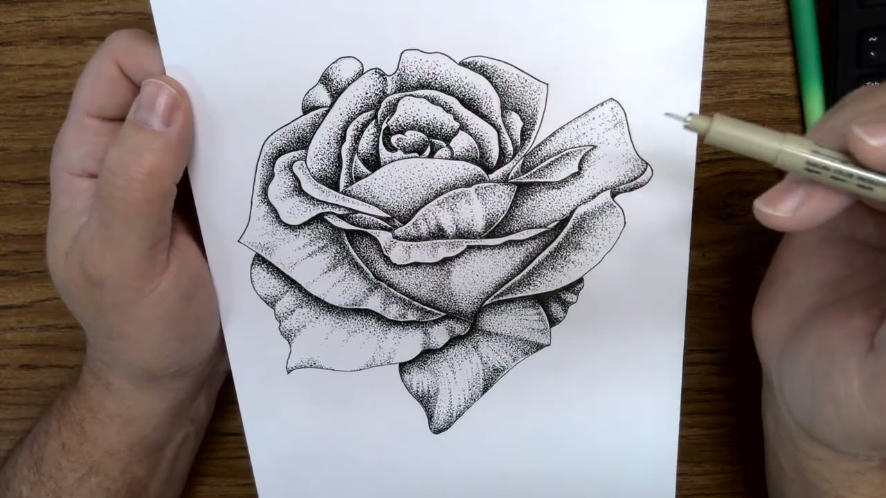Stipple (Dot) Art technique demonstrated.