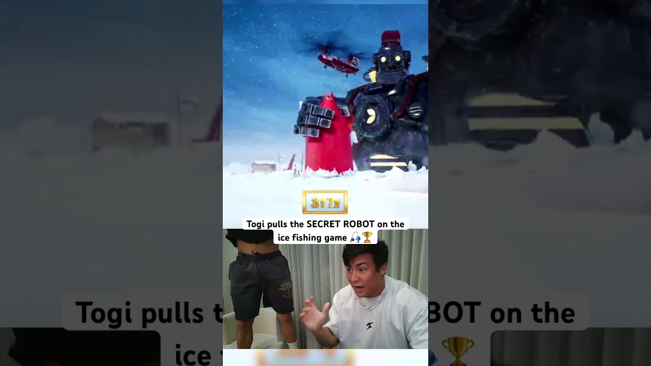 Togi pulls the SECRET ROBOT on the ice fishing game 🎣🏆 