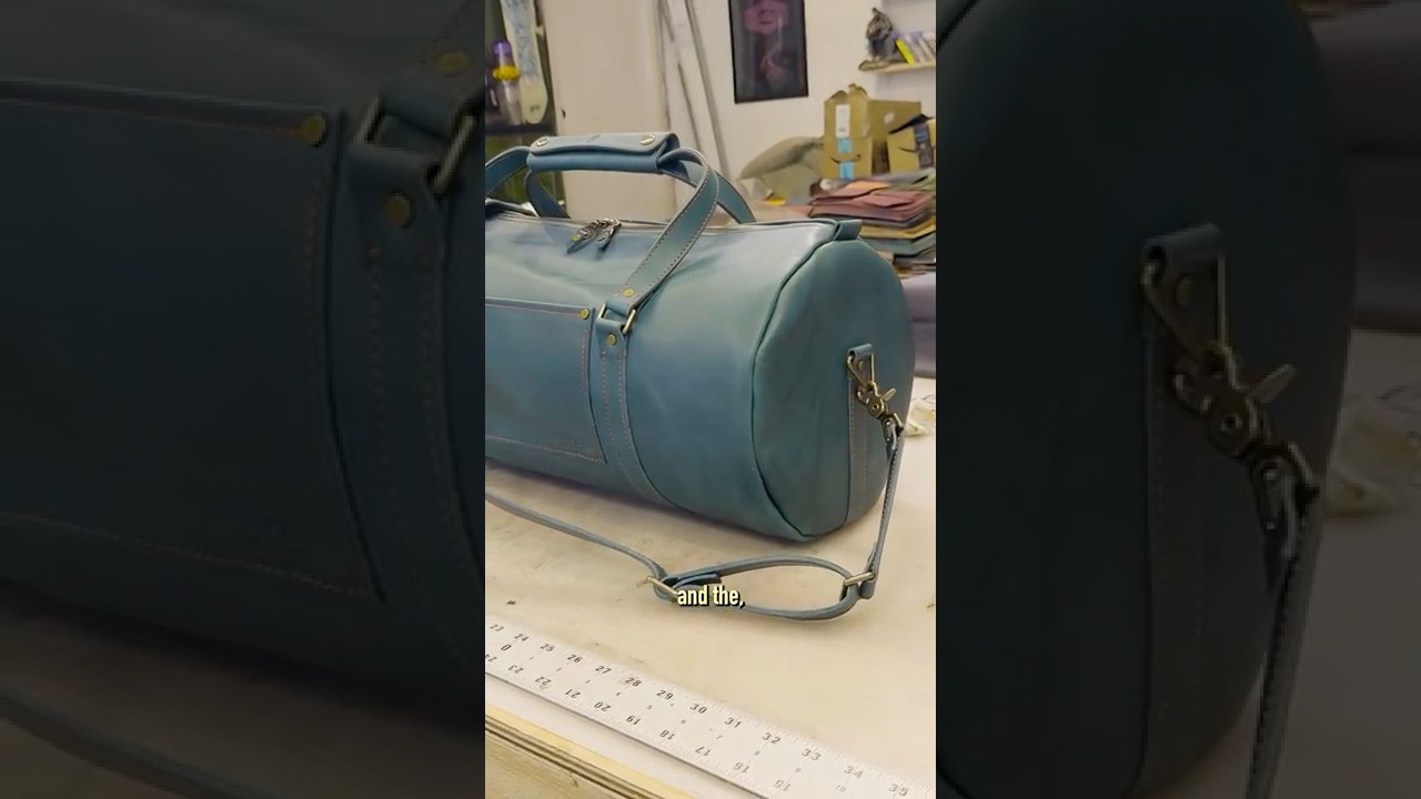 MOST Interesting Leather Carry On Duffle Bag Color Combo #shorts #leather #carryon #luggage #bag