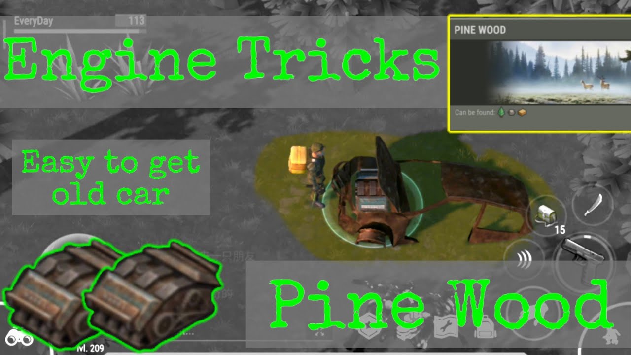 LDOE Engine Tricks | Last day on earth | Pine wood old car location | 1.17 #LdoeCarEngine