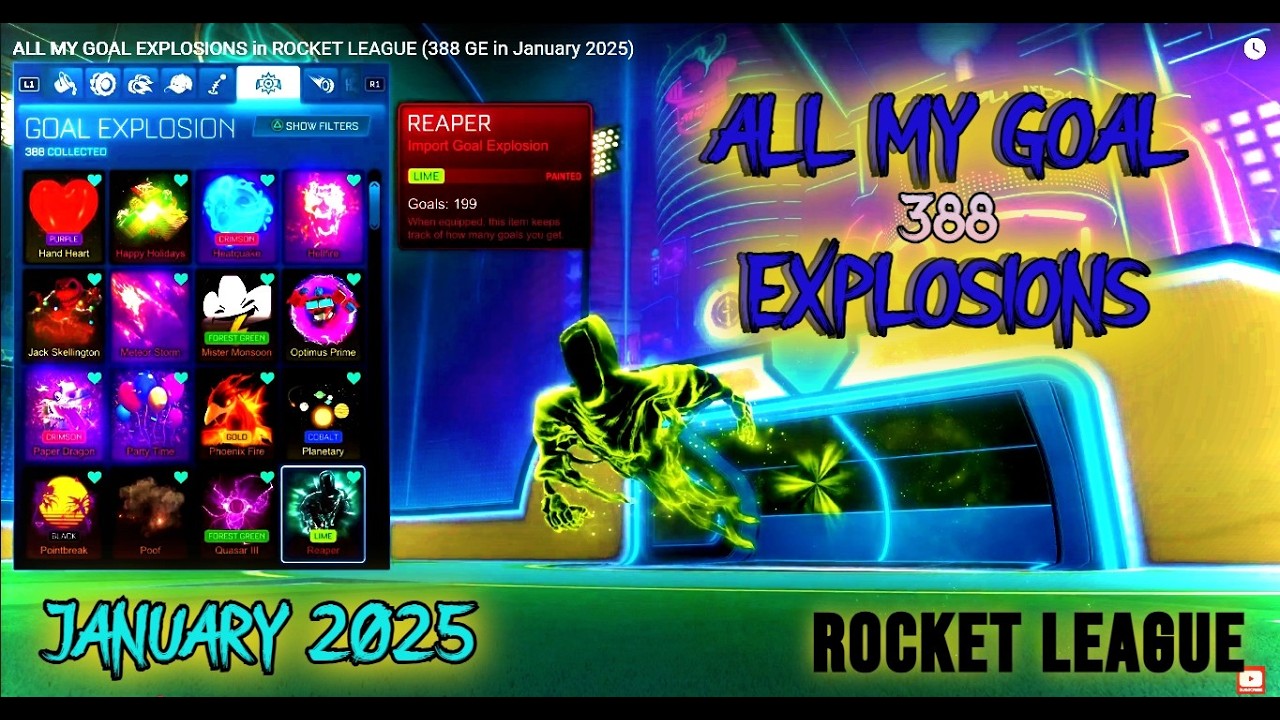 ALL MY GOAL EXPLOSIONS in ROCKET LEAGUE (388 GE in January 2025)